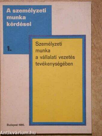 Személyzeti munka a vállalati vezetés tevékenységében