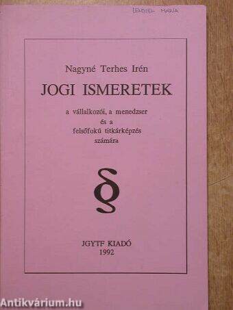 Jogi ismeretek