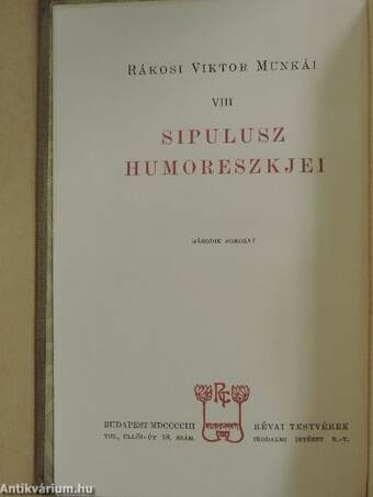 Sipulusz humoreszkjei II.