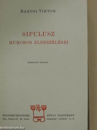 Sipulusz humoros elbeszélései III.