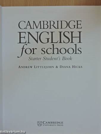 Cambridge English for Schools - Starter Student's Book