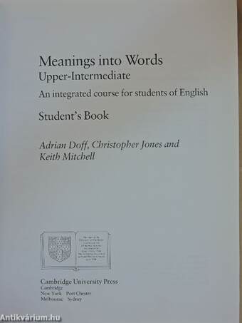 Meanings into Words - Upper-Intermediate - Student's Book