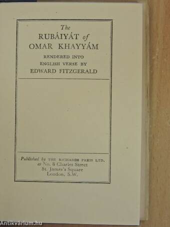 The Rubáiyát of Omar Khayyám