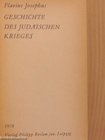 Geschichte des Judäischen Krieges