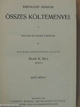 Kisfaludy Sándor összes költeményei I. (töredék)