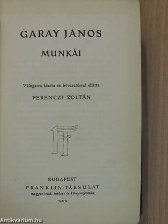 Garay János munkái