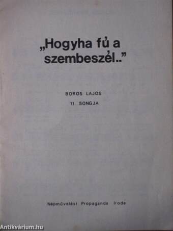 "Hogyha fú a szembeszél.."