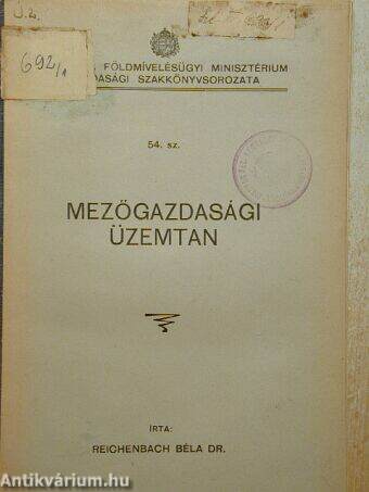 Mezőgazdasági üzemtan I/1.