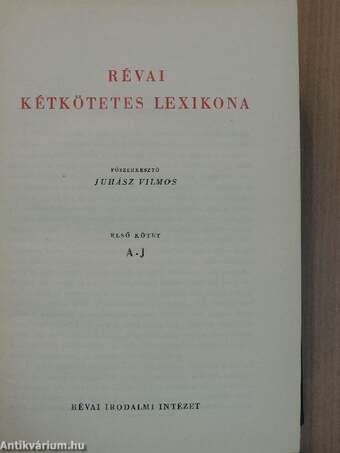 Révai kétkötetes lexikona 1-2.