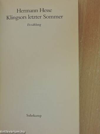 Klingsors letzter Sommer