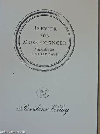 Brevier für Müssiggänger