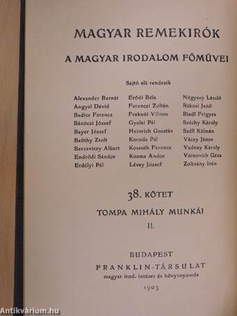 Tompa Mihály munkái II.