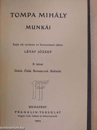 Tompa Mihály munkái II.