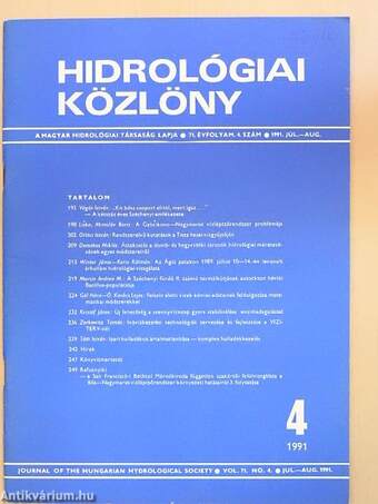 Hidrológiai Közlöny 1991. július-augusztus