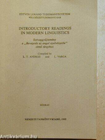 Introductory readings in modern linguistics