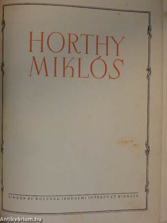 Horthy Miklós (Tiltólistás kötet)