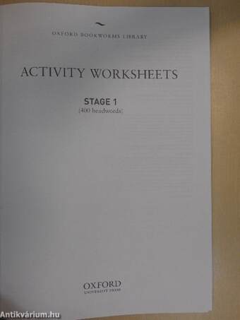 Activity Worksheets Stage 1