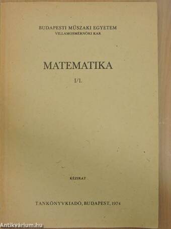 Matematika I/1.