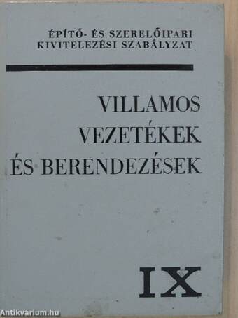 Építő- és szerelőipari kivitelezési Szabályzat IX.