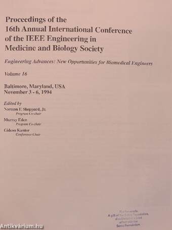 Proceedings of the 16th Annual International Conference of the IEEE Engineering in Medicine and Biology Society I-II