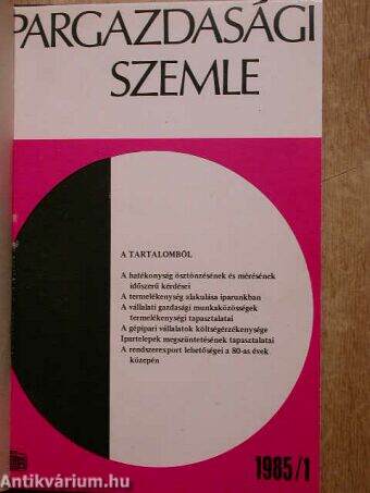 Ipargazdasági szemle 1985/1-4.