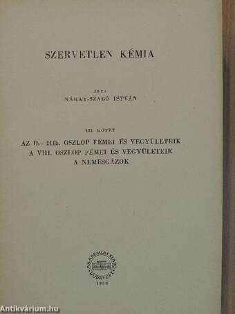 Szervetlen kémia III.