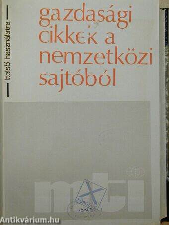 Gazdasági cikkek a nemzetközi sajtóból 1979. (nem teljes évfolyam)