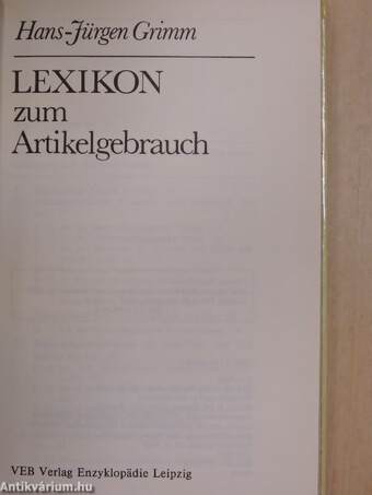 Lexikon zum Artikelgebrauch