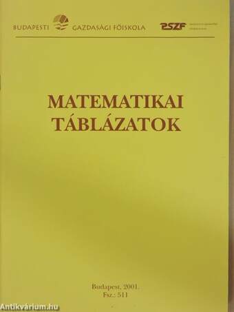 Matematikai táblázatok