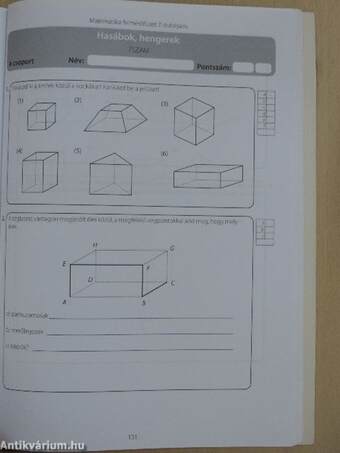 Matematika felmérőfüzet 7.