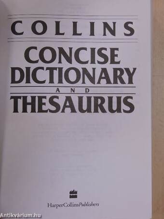 Collins Concise Dictionary and Thesaurus