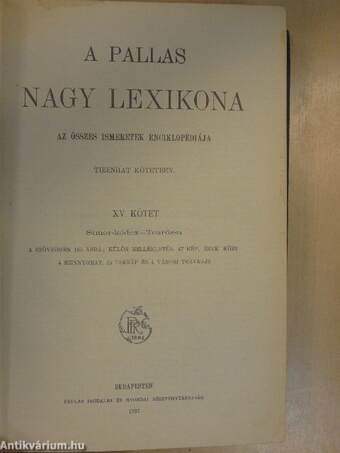 A Pallas Nagy Lexikona XV. (töredék)