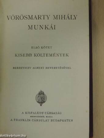 Vörösmarty Mihály munkái I-IV.