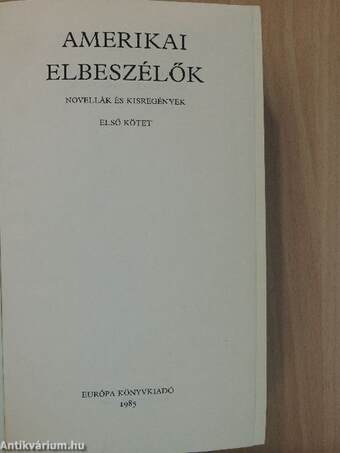 Amerikai elbeszélők I. (töredék)