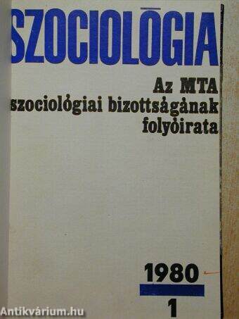 Szociológia 1980/1-4.