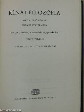 Kínai filozófia - Ókor I. (töredék)