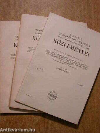 A Magyar Tudományos Akadémia Kémiai Tudományok Osztályának Közleményei 1956. 1-4. szám