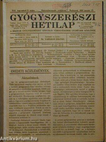 Gyógyszerészi hetilap 1924. január-december