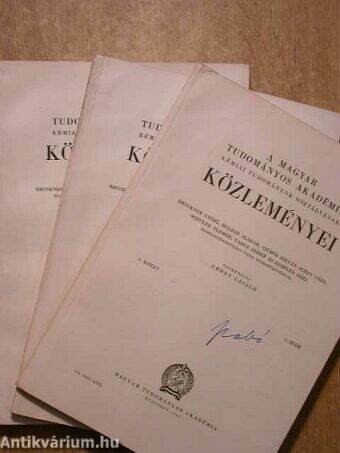 A Magyar Tudományos Akadémia Kémiai Tudományok Osztályának Közleményei 1954/1-4.