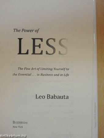 The Power of Less