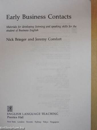 Early Business Contacts