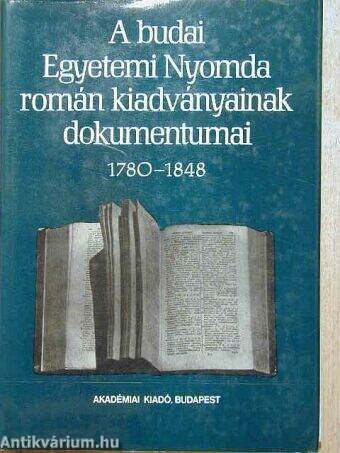 A budai Egyetemi Nyomda román kiadványainak dokumentumai