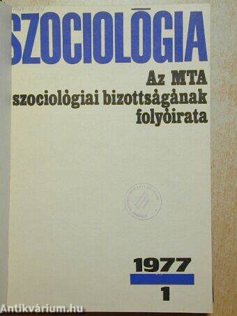 Szociológia 1977/1-4.