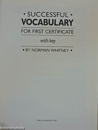 Successful Vocabulary for First Certificate