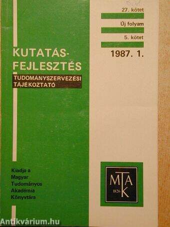 Kutatás-fejlesztés 1987/1-6.