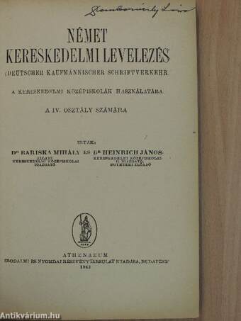 Német kereskedelmi levelezés