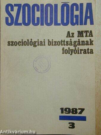 Szociológia 1987/3.