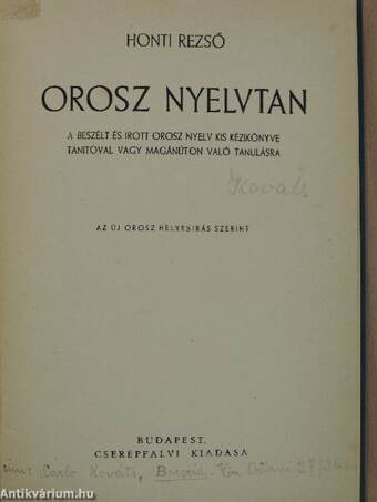 Orosz nyelvtan