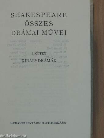 Shakespeare összes drámai művei I-IV.