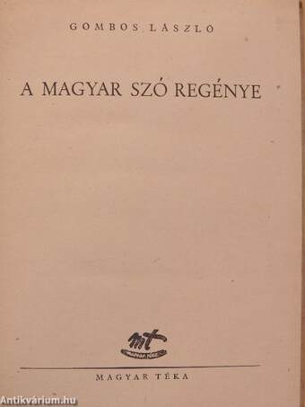 A magyar szó regénye